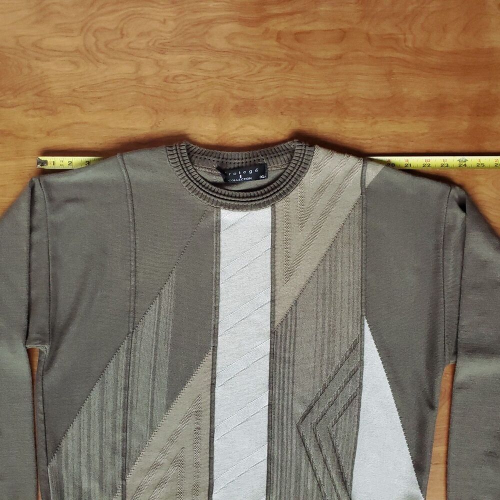Vintage 90s Crewneck Sweater Mens XL Colorblock Acrylic Protege Collection USA - Picture 12 of 13